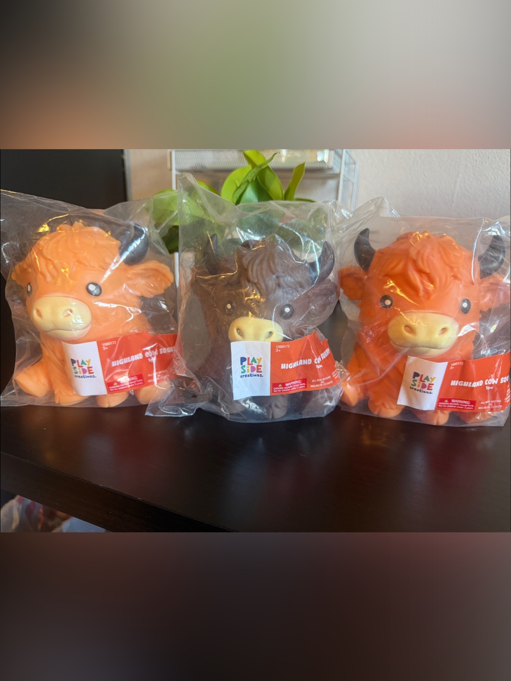 Play side Highland Cow - Orange brown & cream get your 3 three viral Squishy